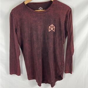 BMFIT Men's Acid Wash Long Sleeve Tshirt size small